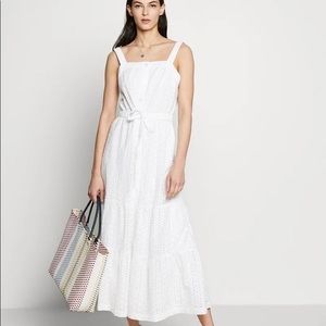 Gap Apron Maxi Dress, Optic White, Size 4